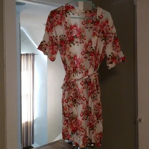White floral bridal robe